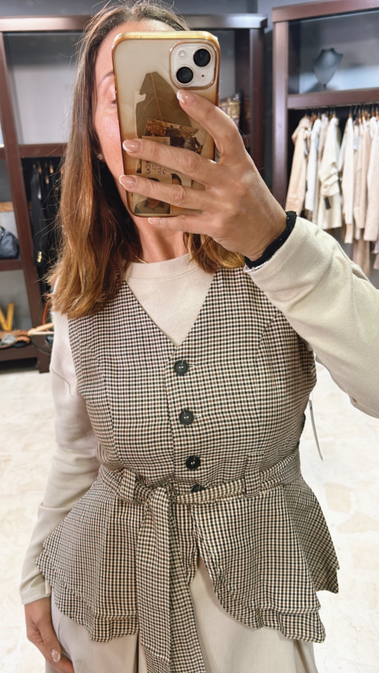 Chaleco vichy volantes